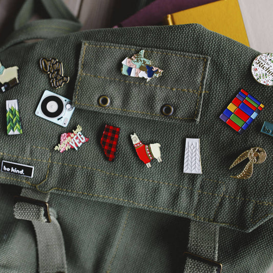 Saskatchewan Patchwork (Green) | Enamel Pin - HandmadeSask