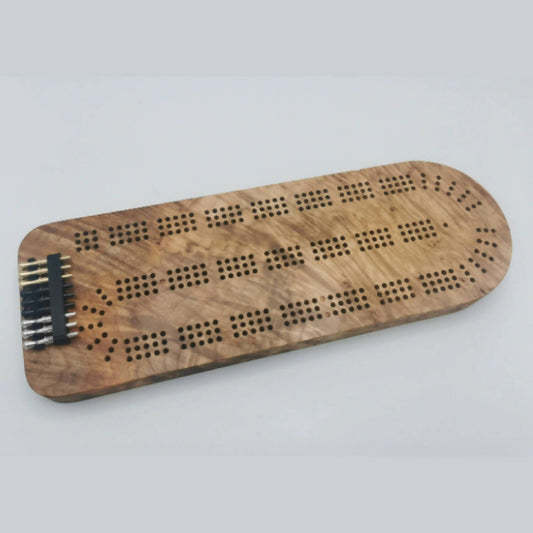 Figured Wood Cribbage Board