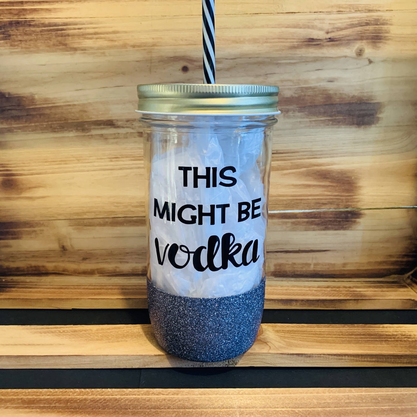 Might Be Vodka Glitter Jar - HandmadeSask