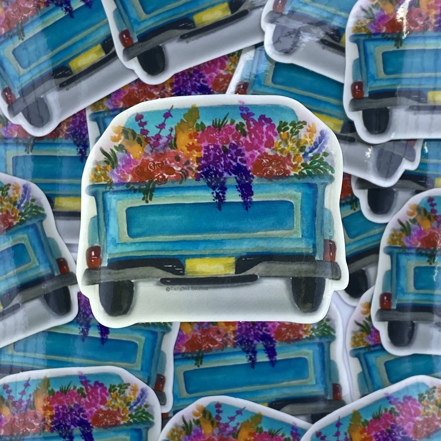 Midi Flower Truck Waterproof Sticker