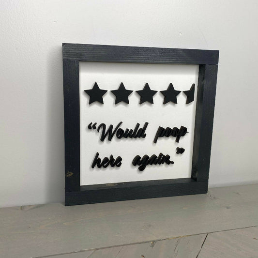 Would Poop Here Again Sign