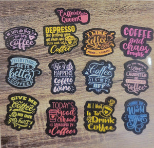 Set of 13 Coffee Lover 3" Vinyl Stickers/Decals