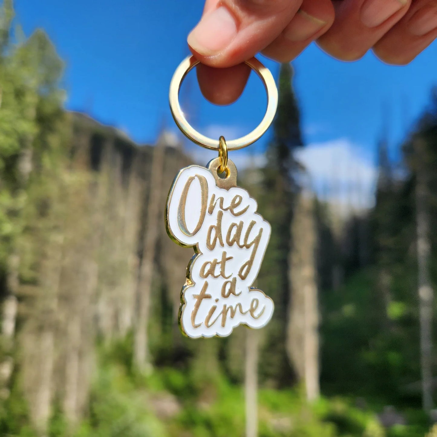 One Day at a Time | Enamel Keychain
