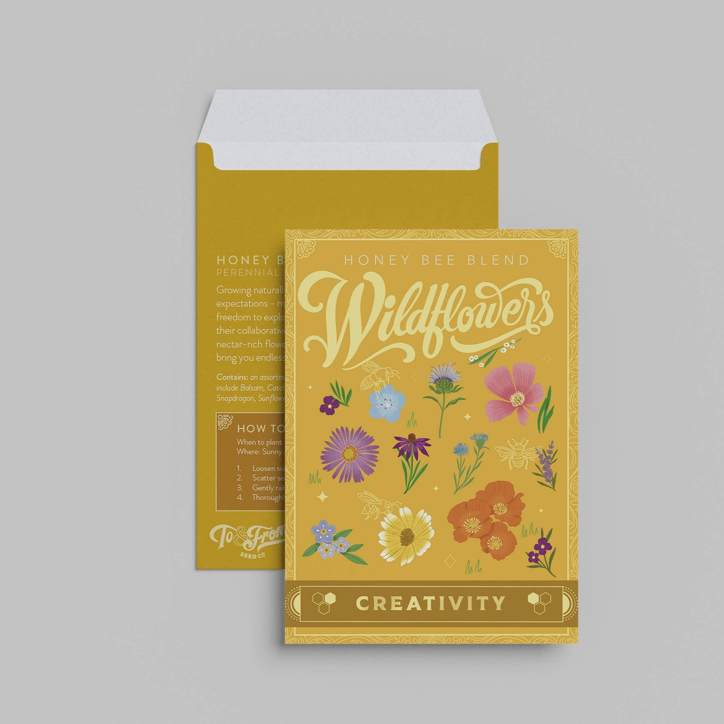 Floriography Seed Packet Countertop Display + 100 Seed Packets