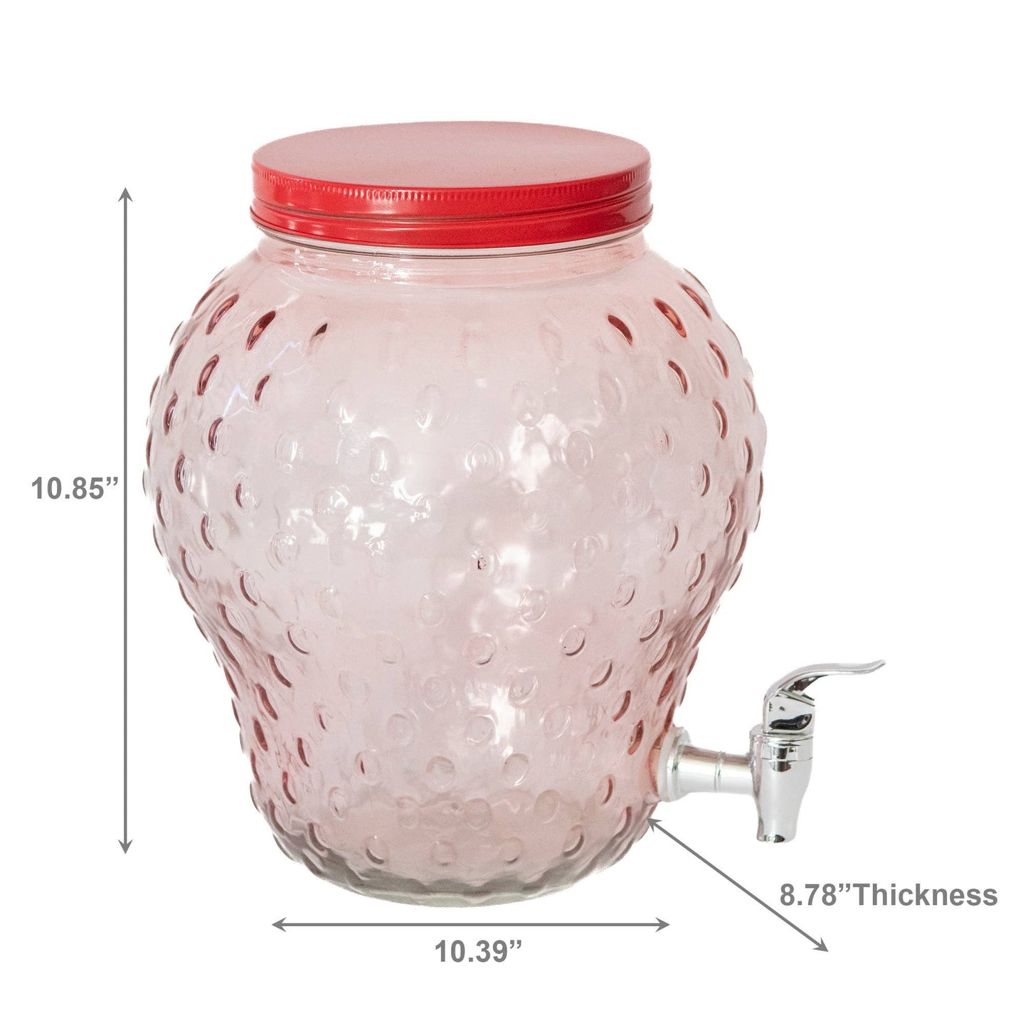 Glass Strawberry Shape Drink Dispenser