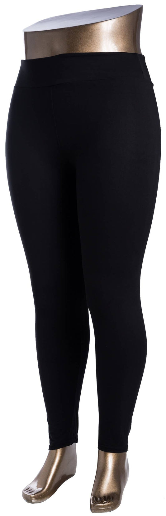Solid black plus size legging: LGPP-BLK