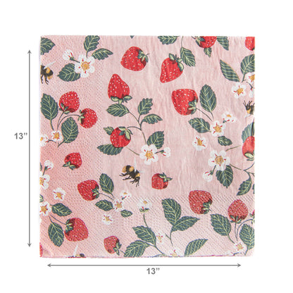 20pk Luncheon 3 Ply Napkin (Strawberry Patch)
