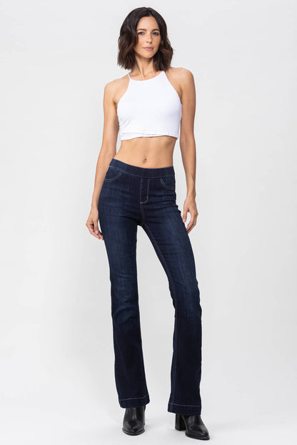 PLUS SIZE Indigo Pull On Flare