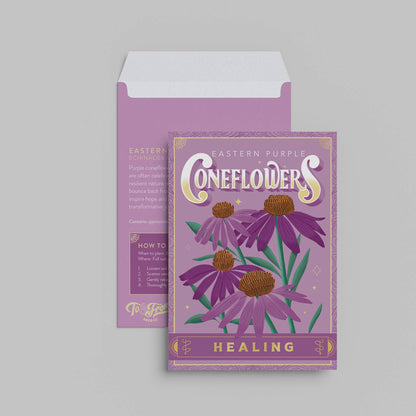 Floriography Seed Packet Countertop Display + 100 Seed Packets