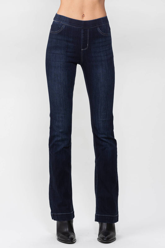 PLUS SIZE Indigo Pull On Flare