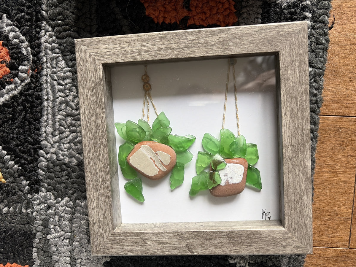5x5 wood grained framed picture