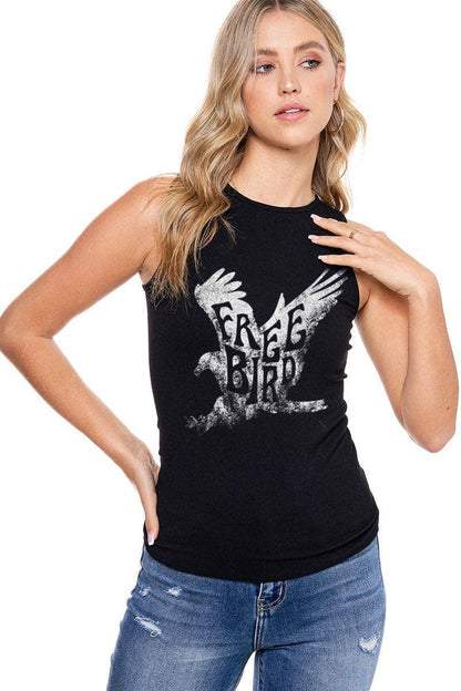 Free Bird Vintage Graphic S/L Ribbed Tank Top