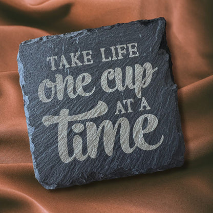 Tea Themed Slate Coaster Set