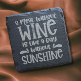Wine Themed Slate Coaster Set