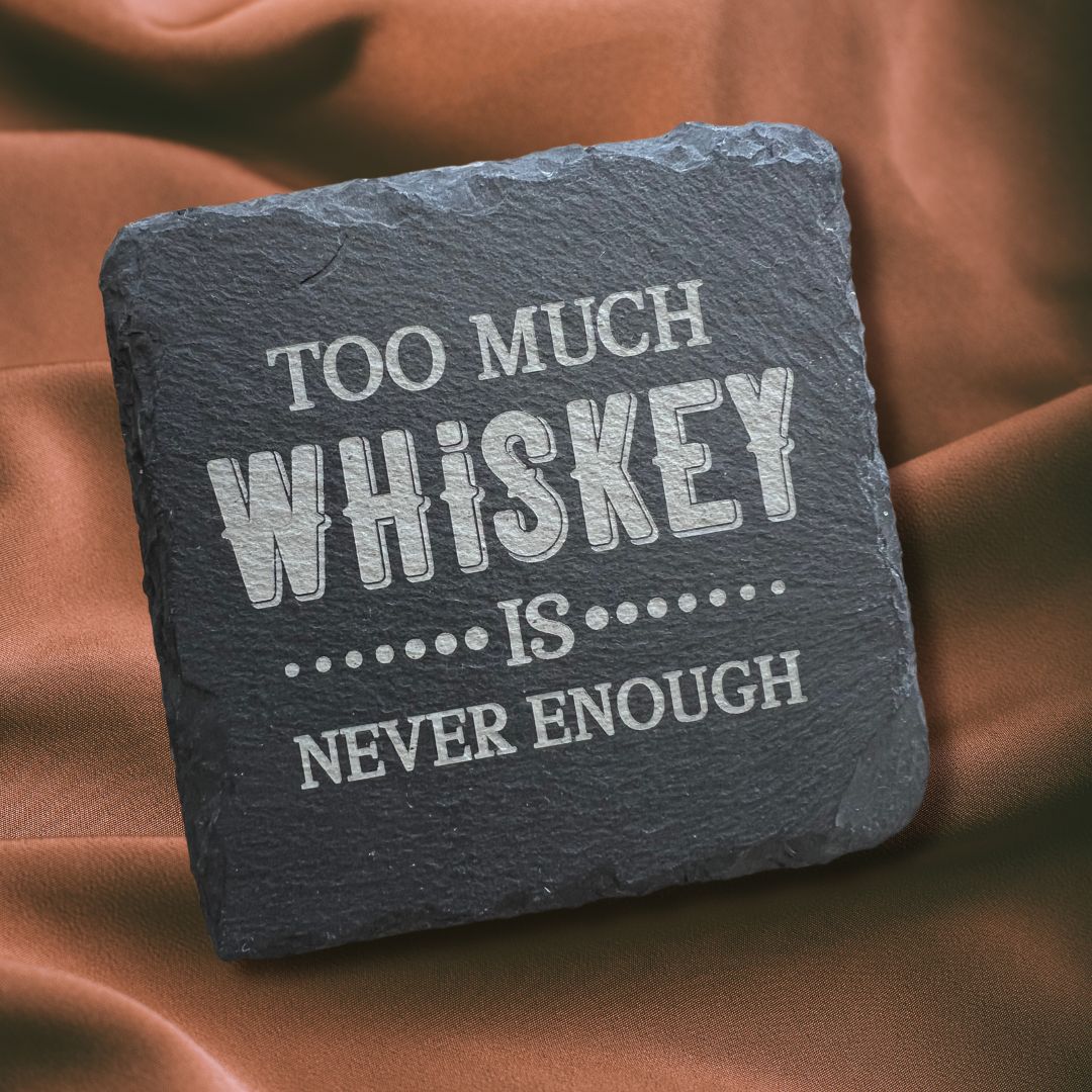 Whiskey Themed Slate Coaster Set