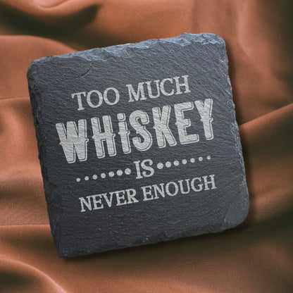 Whiskey Themed Slate Coaster Set