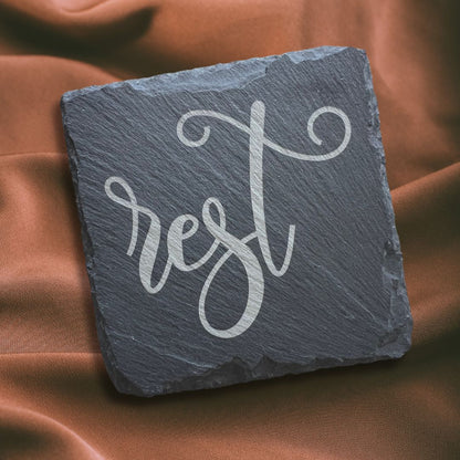 Relax Slate Coaster Set