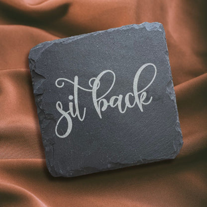 Relax Slate Coaster Set