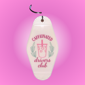 Caffeinated Ice Coffee Motel Keychain