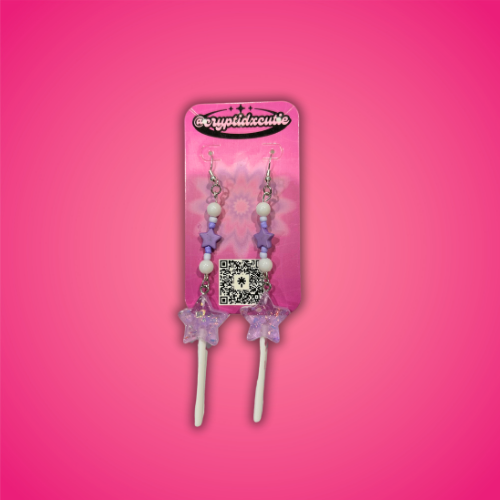 Purple Star Earrings