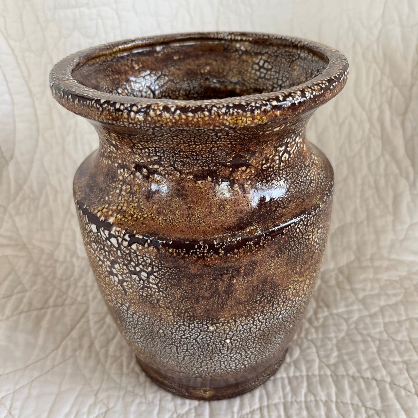White Cobblestone Stout Vase