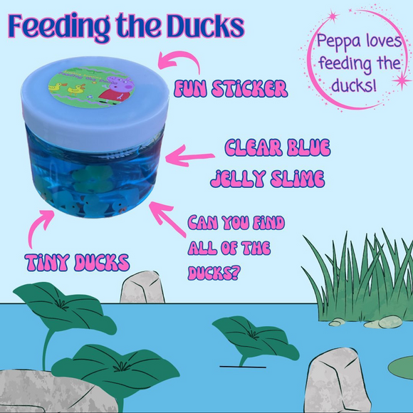 Feeding the Ducks Clear Slime with Tiny Duckies