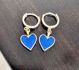 14x17mm Gold Plated Enamel Heart Earring