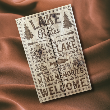 Rules Wood Sign