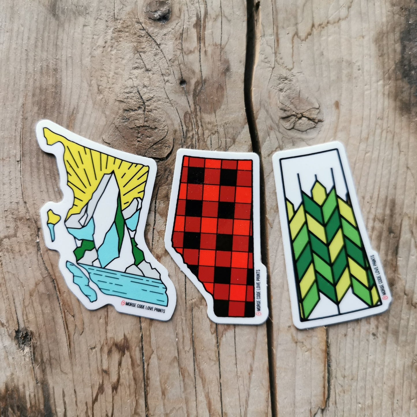 Saskatchewan Patchwork (Green) | Vinyl Sticker