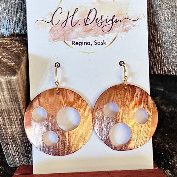 Round Copper Cutout Earring