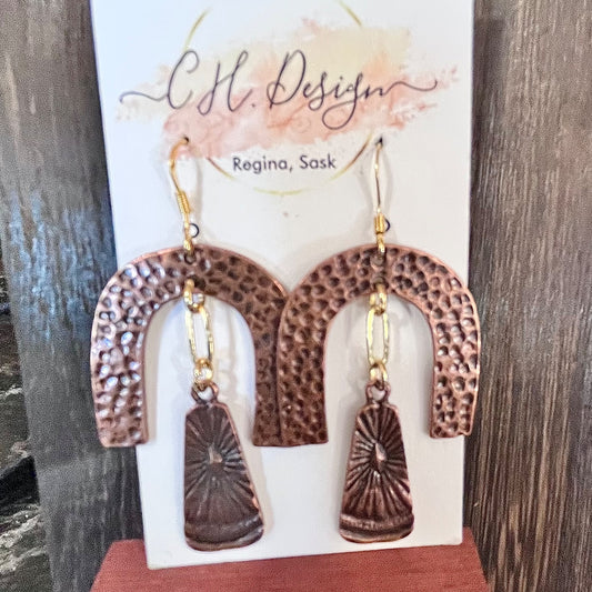 Pewter Boho Dangle Earrings