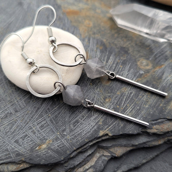 Cloudy Quartz Earrings