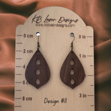 Assorted Geometric Design Walnut Dangle Earrings