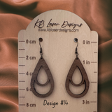 Assorted Geometric Design Walnut Dangle Earrings