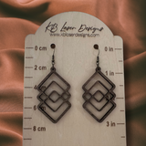 Assorted Diamond Design Walnut Dangle Earrings
