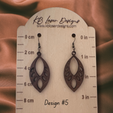 Assorted Geometric Design Walnut Dangle Earrings