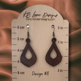 Assorted Geometric Design Walnut Dangle Earrings