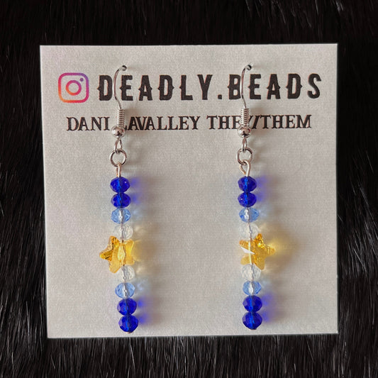 Sparkly star drop earrings
