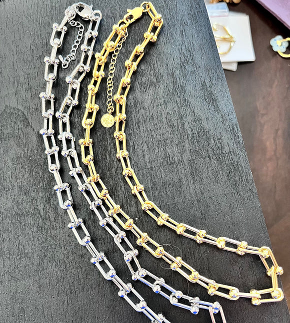 U-Shaped Ball Chain Necklaces