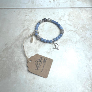 6.5” Aquamarine & Sunstone w/ Moon Cat Charm