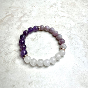 6" Ombre Amethyst & Quartz Bracelet