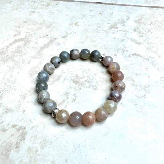 6" Sunstone & Labradorite Bracelet