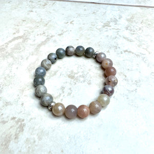 6" Sunstone & Labradorite Bracelet