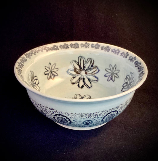Floral Cerulean Bowl