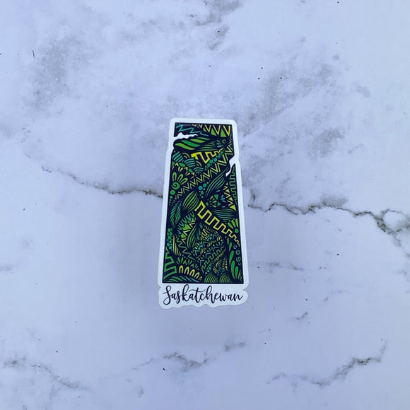 Saskatchewan Map Waterproof Stickers