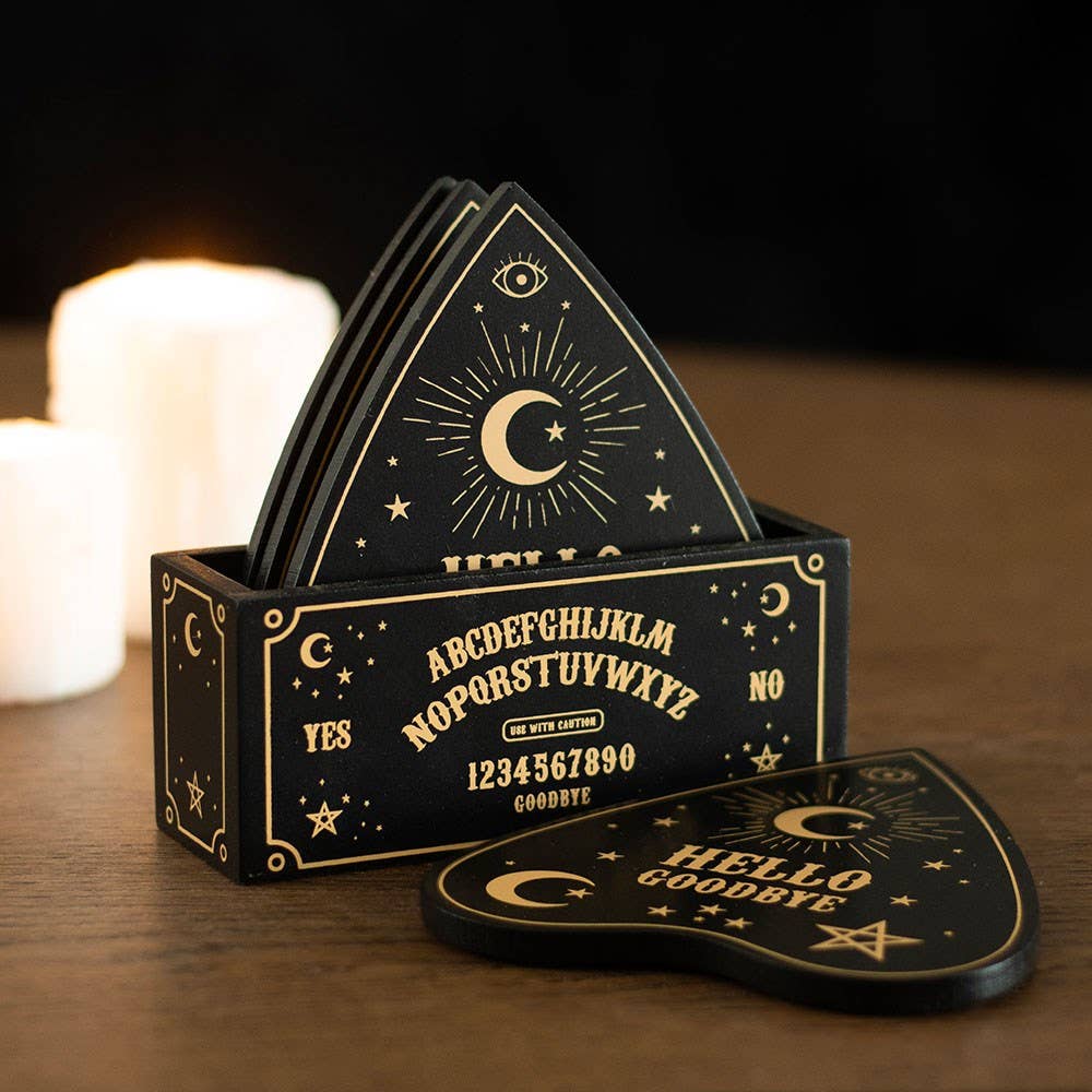 Black and Gold Planchette Coaster Set