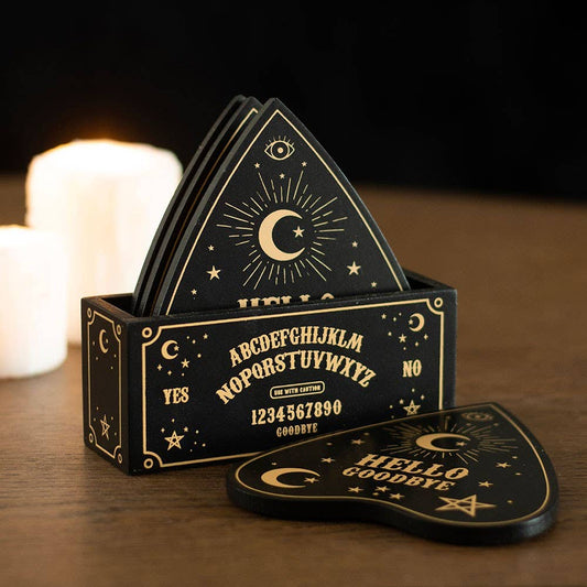 Black and Gold Planchette Coaster Set