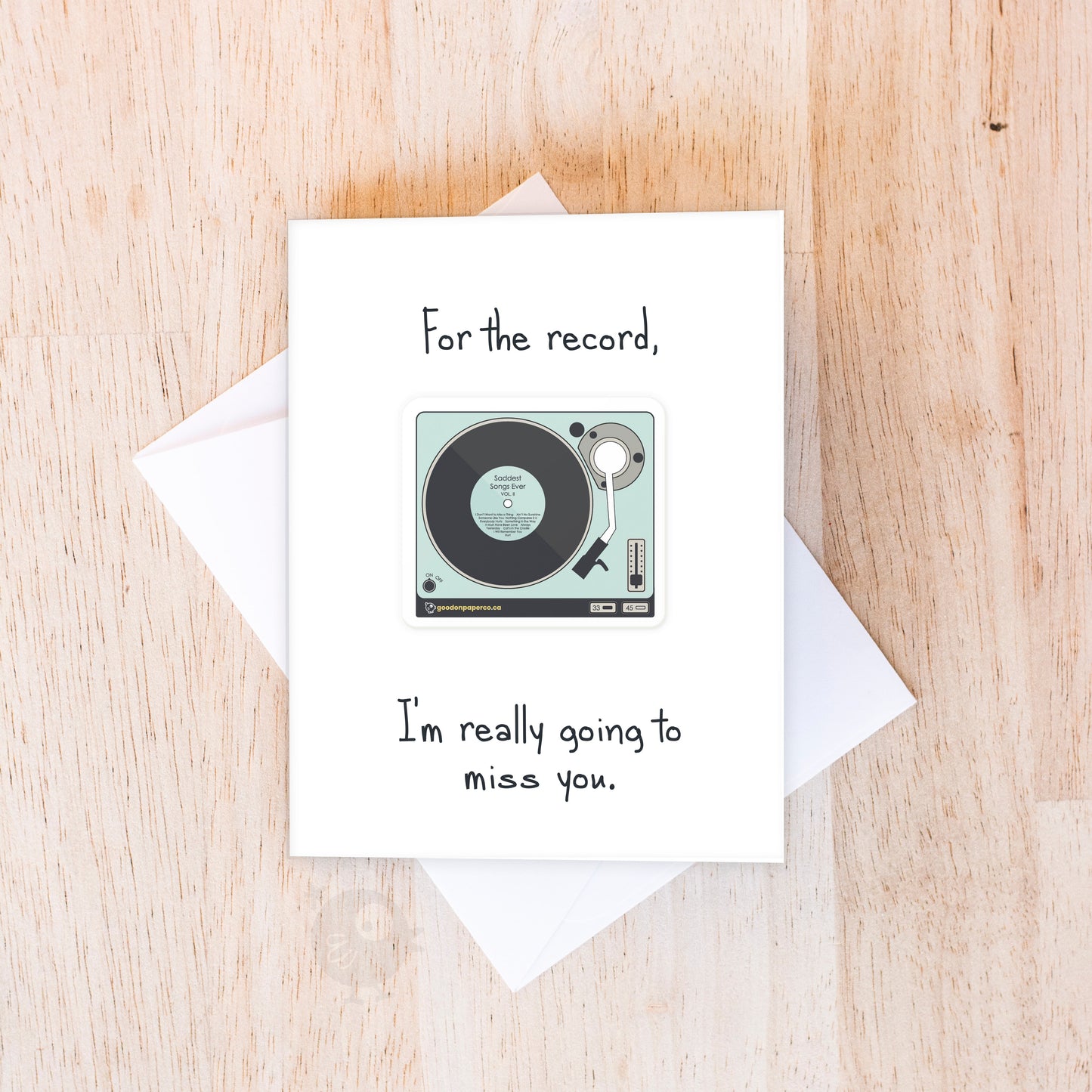 For the Record | Saying Goodbye | Specialty Card