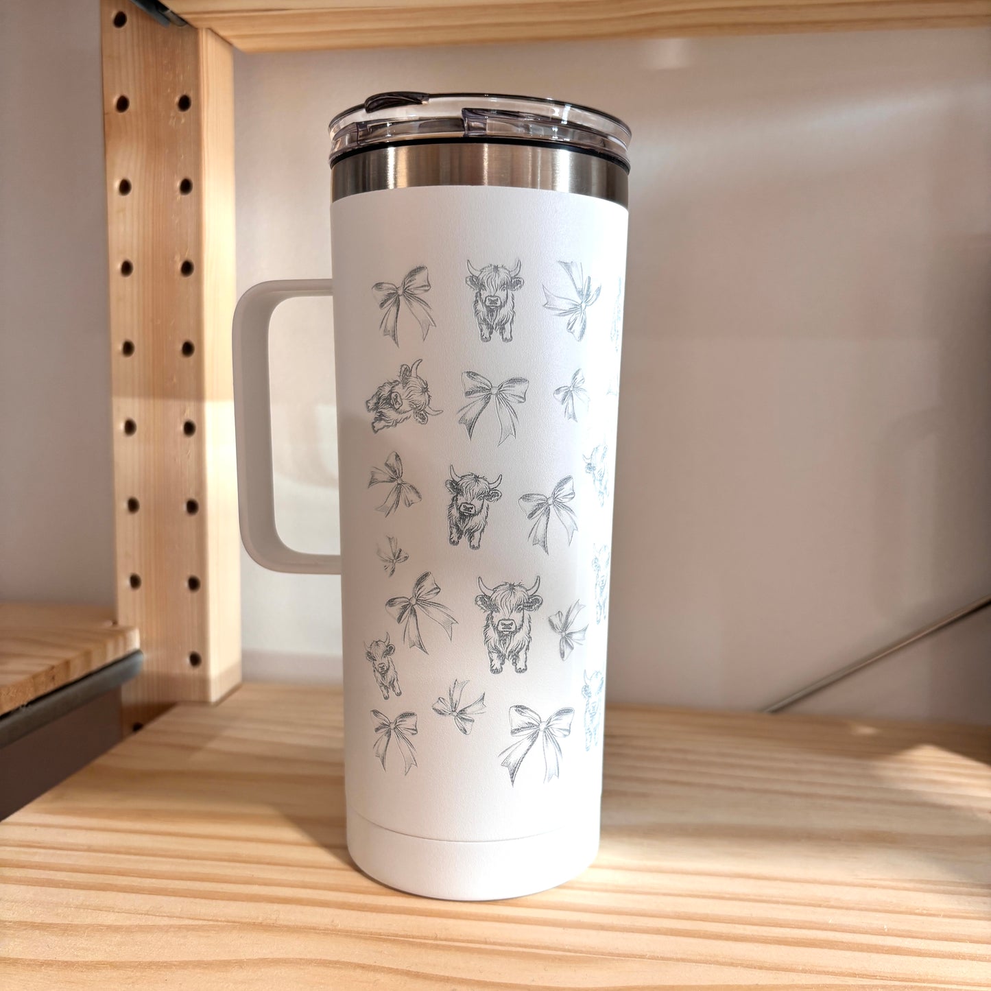 Insulated Coffee Tumbler with Handle and Lid