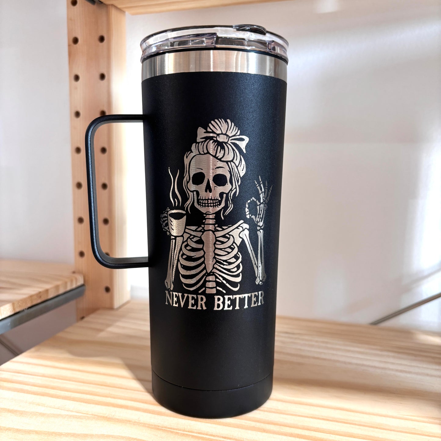 Insulated Coffee Tumbler with Handle and Lid